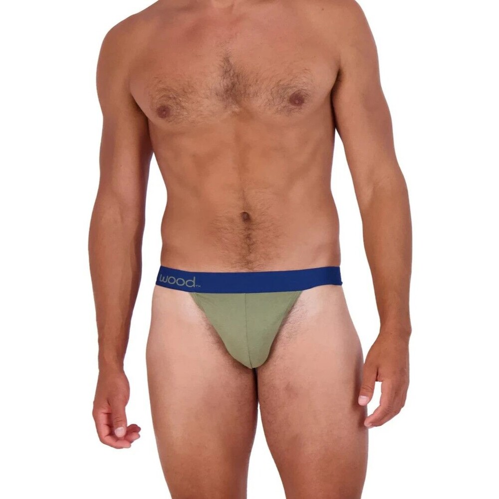 Men's Wood Super Soft Thong in Olive Green - Small, NWT